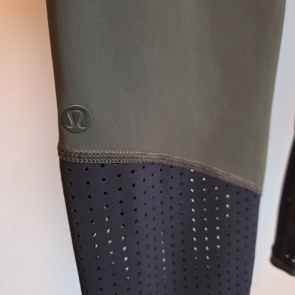 Lululemon Paddle Times Tights Leggings in Dark Olive Black - Picture 8 of 11